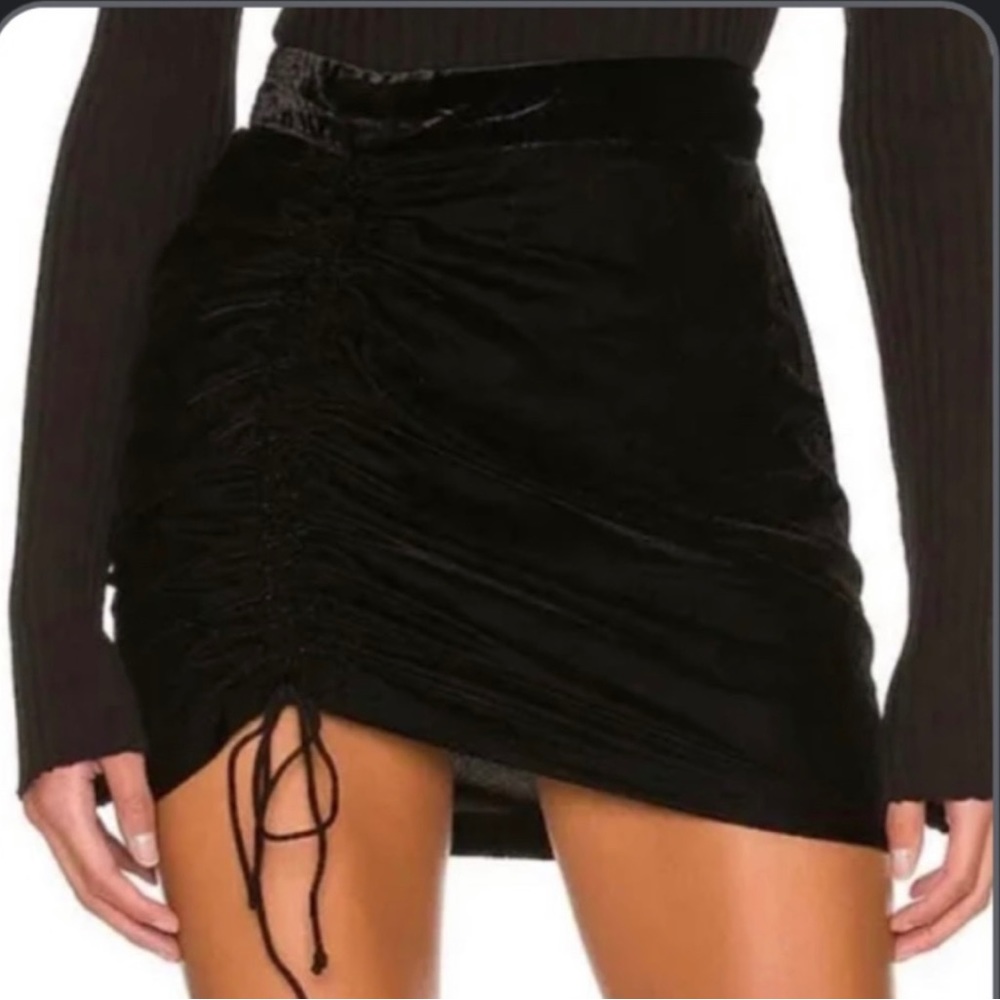 Free people velvet black mini skirt